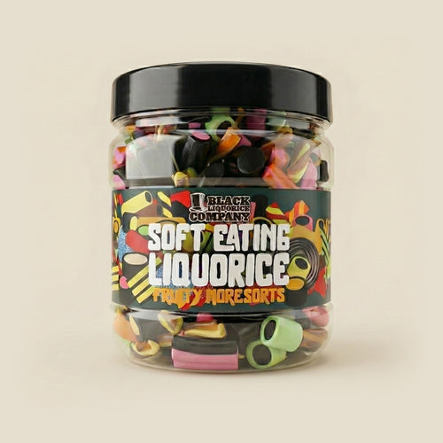 LARGE FRUITY LIQUORICE MORESORTS GIFT JAR Black Liquorice Company