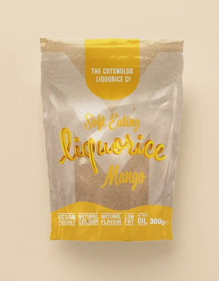 SOFT EATING MANGO LIQUORICE THE COTSWOLD LIQUORICE CO