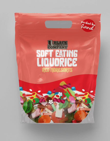 MEGA BAG RED LIQUORICE MORESORTS 1.3KG Black Liquorice Company