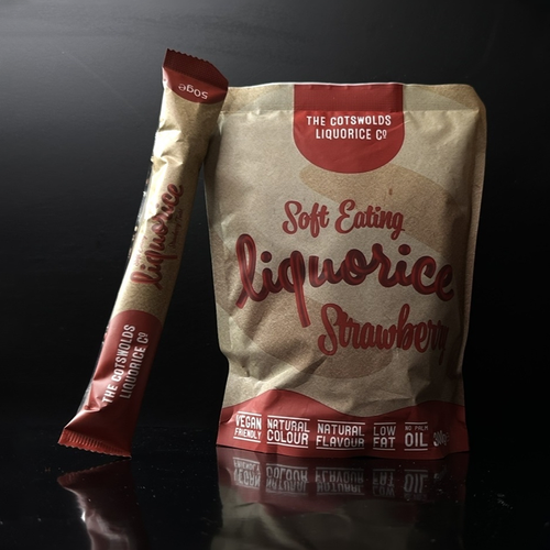 SOFT EATING COTSWOLD STRAWBERRY LIQUORICE THE COTSWOLD LIQUORICE CO