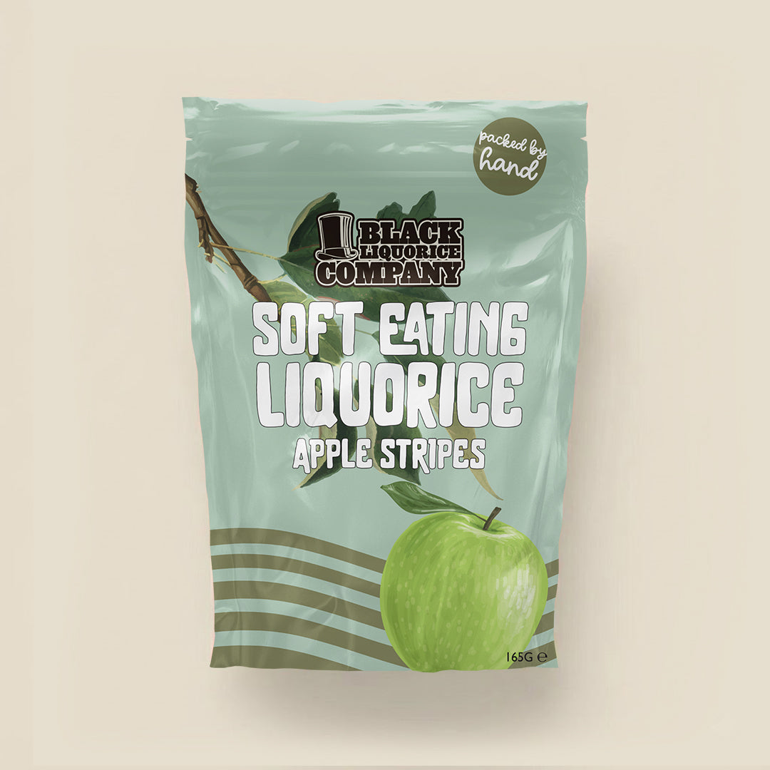 LIQUORICE APPLE STRIPES Black Liquorice Company