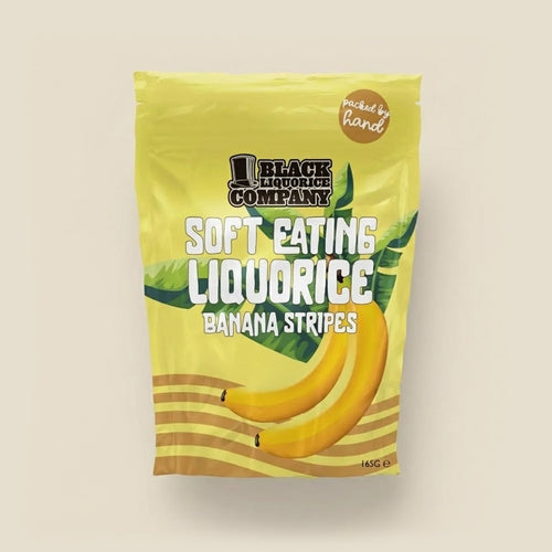 LIQUORICE BANANA STRIPES Black Liquorice Company