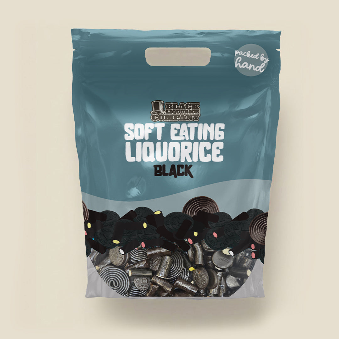 Soft Eating Black Liquorice – Mega Bag 1.5kg Black Liquorice Company