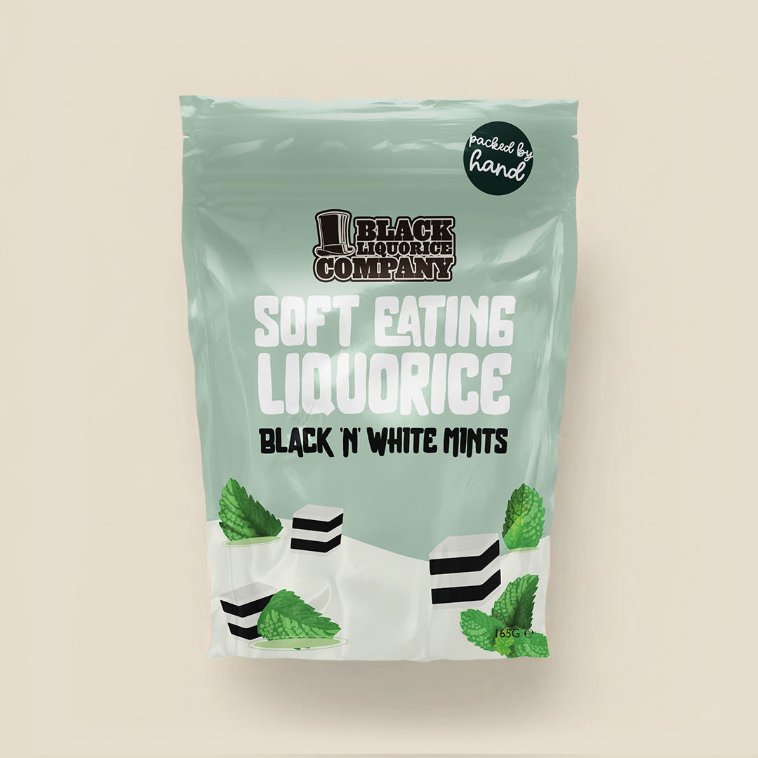 BLACK 'N' WHITE LIQUORICE MINTS Black Liquorice Company