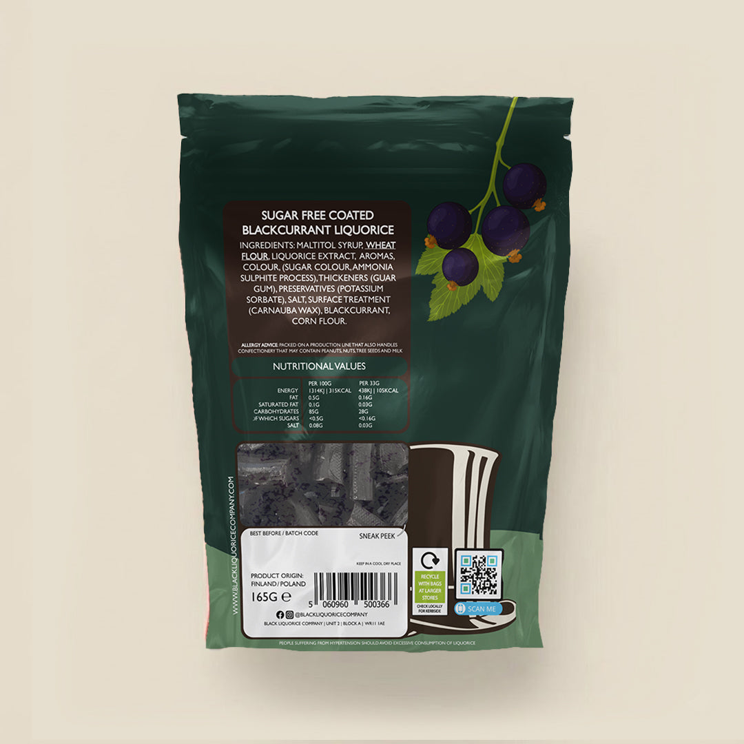 SUGAR FREE BLACKCURRANT & LIQUORICE Black Liquorice Company