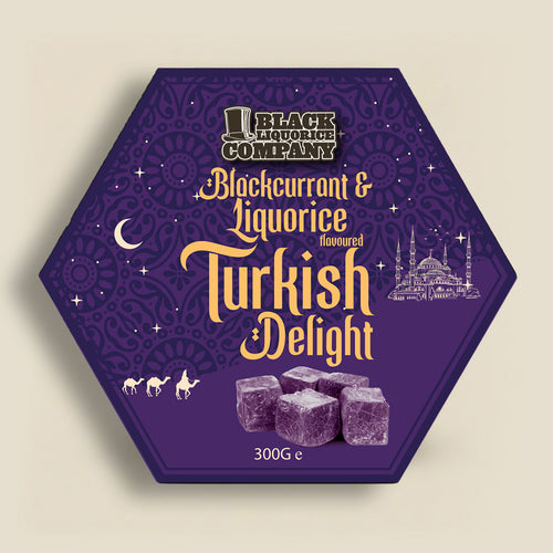 Blackcurrant Coated Liquorice Turkish Delight