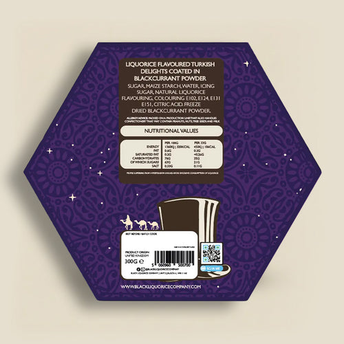 Blackcurrant Coated Liquorice Turkish Delight