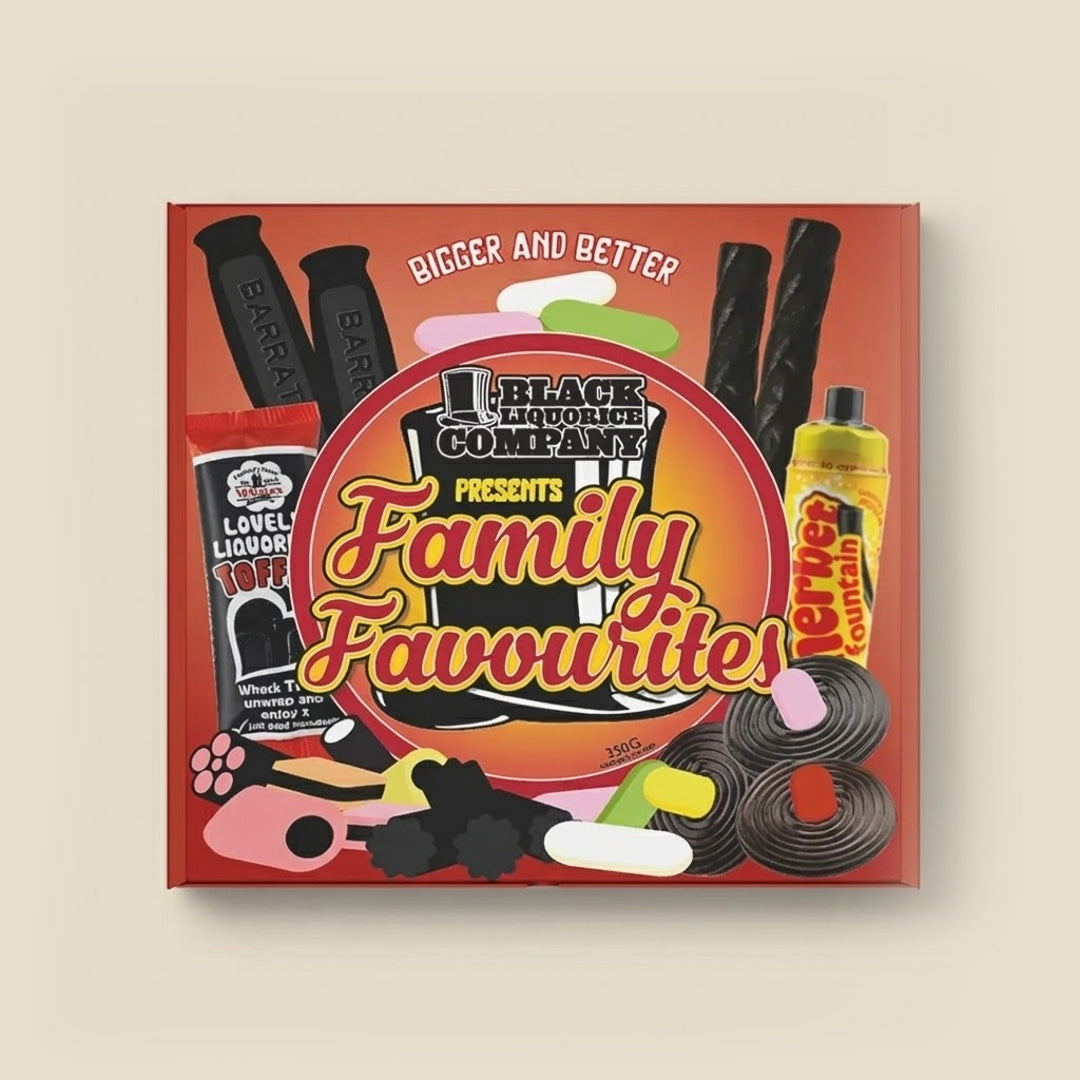 FAMILY FAVOURITES LIQUORICE GIFT BOX Black Liquorice Company