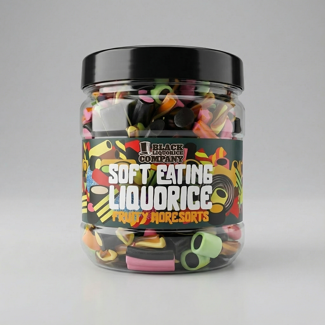 LARGE FRUITY LIQUORICE MORESORTS GIFT JAR Black Liquorice Company