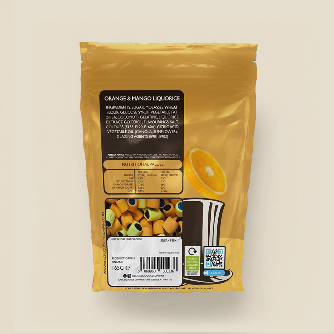 ORANGE AND MANGO LIQUORICE Black Liquorice Company