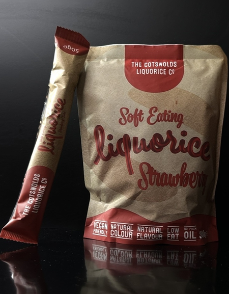 SOFT EATING COTSWOLD STRAWBERRY LIQUORICE THE COTSWOLD LIQUORICE CO