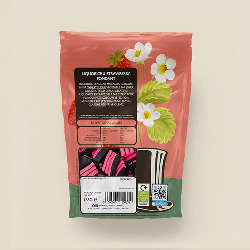 LIQUORICE STRAWBERRY STRIPES Black Liquorice Company