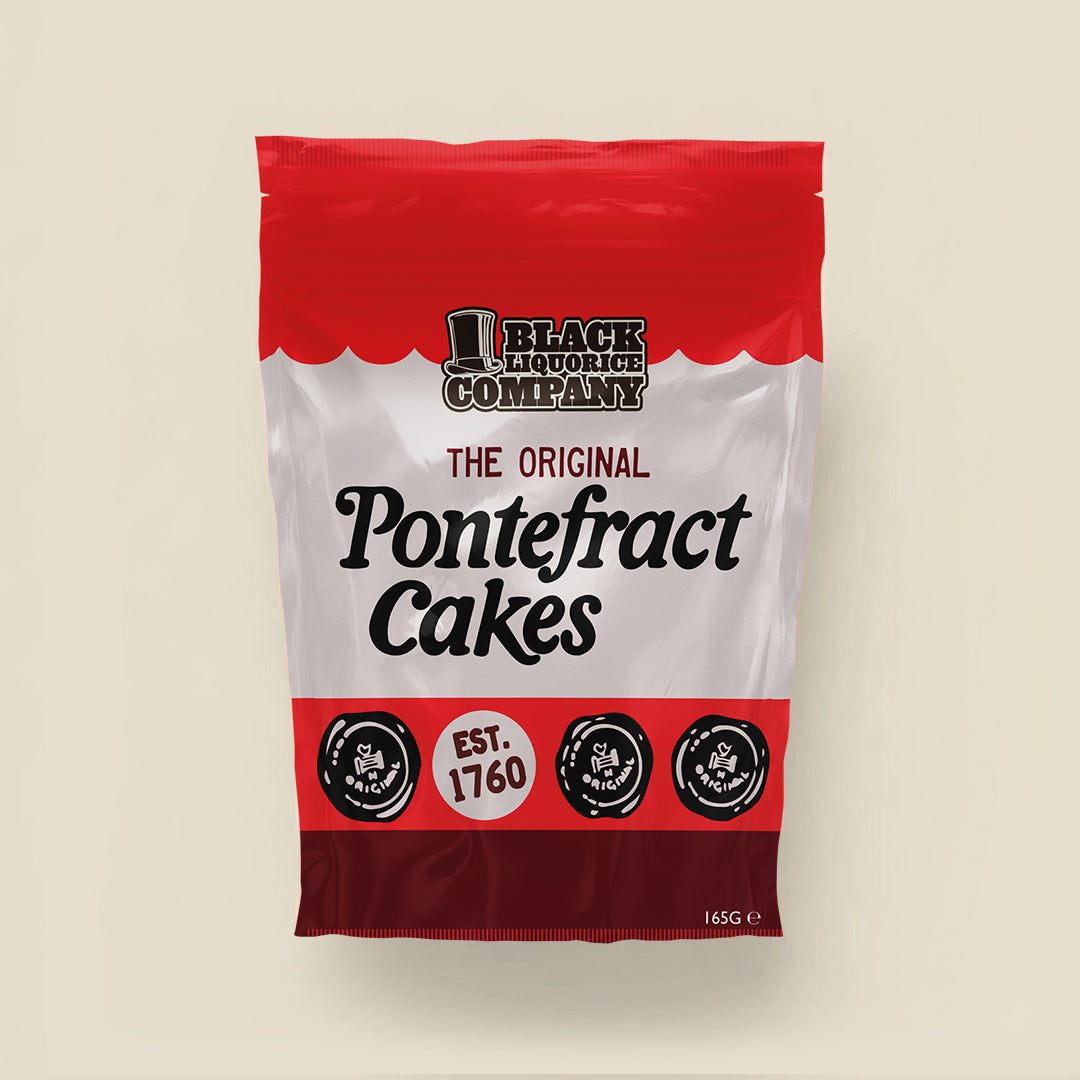 VINTAGE LIQUORICE PONTEFRACT CAKES Black Liquorice Company