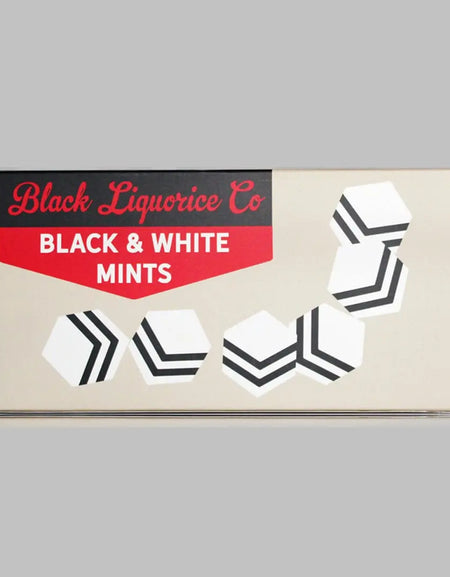 BLACK & WHITE MINTS HERITAGE BOX Black Liquorice Company