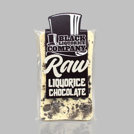 RAW LIQUORICE WHITE CHOCOLATE BAR Black Liquorice Company